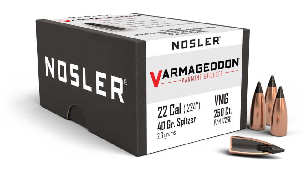 Nosler Varmageddon Rifle Bullet .22 Caliber 40gr FB Tipped, 250ct, 17260