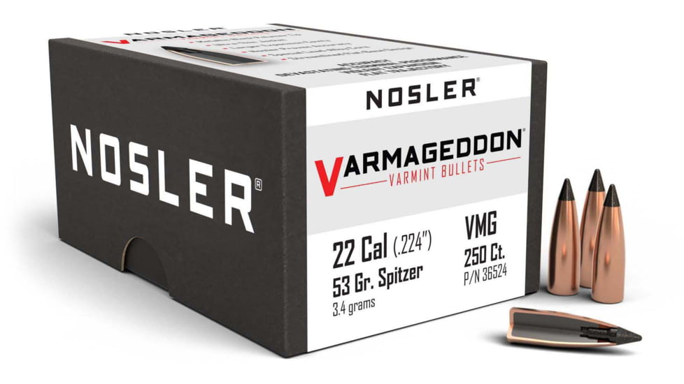 Nosler Varmageddon Rifle Bullet .22 Caliber 53gr FB Tipped, 250ct, 36524