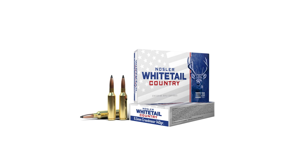 Nosler Whitetail Country 6.5 Creedmoor 140 Grain Solid Base Brass Cased Rifle Ammo, 200 Round