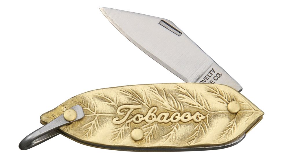 Novelty Cutlery Tobacco Leaf Folding Knife NV243