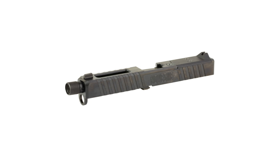 Noveske DM Slide and Pistol Threaded Barrel Set, For Glock 17 Gen 4, 9mm, 4.50in, 1-10 Twist, Includes Noveske End Plate, Cover Plate w/Rear Sight, Front Sight, DLC Finish, Black, 03002705