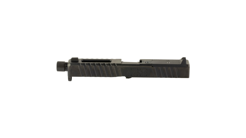 Noveske DM Slide and Pistol Threaded Barrel Set, For Glock 17 Gen 5, 9mm, 4.50in, 1-10 Twist, Includes Noveske End Plate, Cover Plate w/Rear Sight, Front Sight, DLC Finish, Black, 03002707