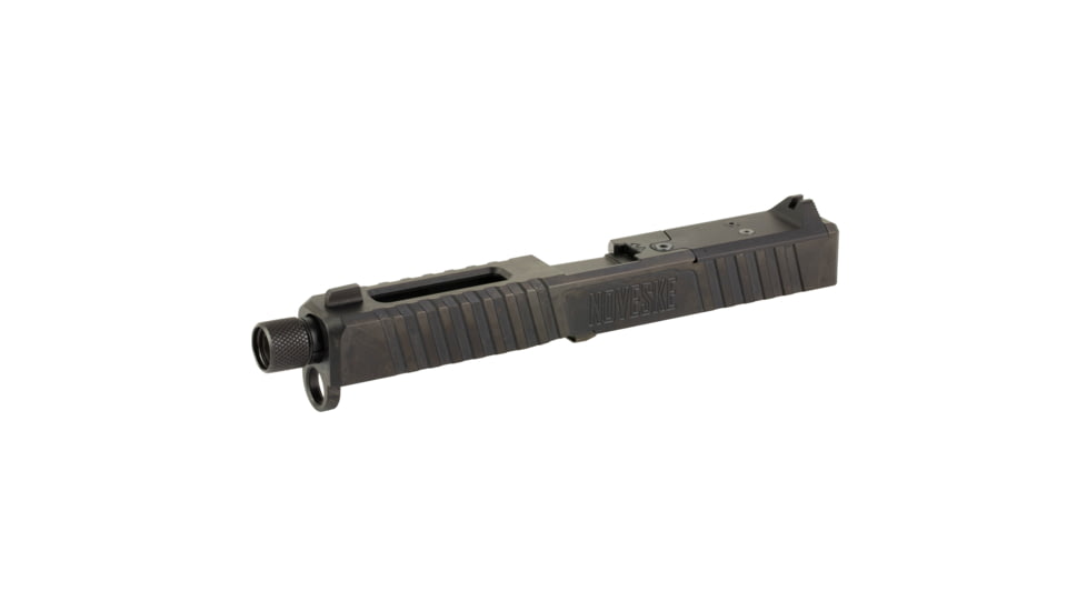 Noveske DM Slide and Pistol Threaded Barrel Set, For Glock 17 Gen 5, 9mm, 4.50in, 1-10 Twist, Includes Noveske End Plate, Cover Plate w/Rear Sight, Front Sight, DLC Finish, Black, 03002707