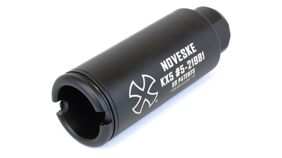 Noveske KX5 Flash Suppressor, 1/2x28 Threads, 1/2 crush washer, Black, 05000519