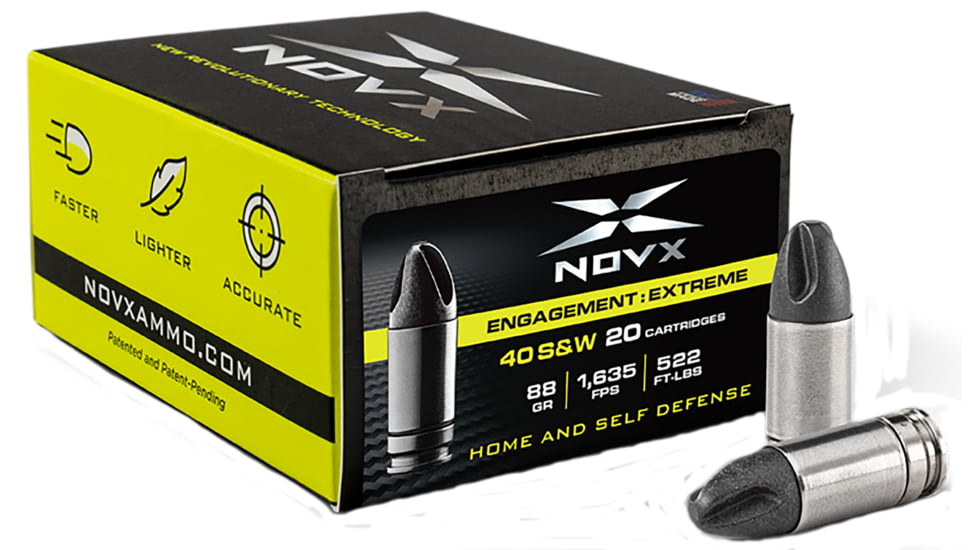 NovX Ammunition Engagement Extreme .40 S&amp;W 88 Grain Steel Cased Centerfire Pistol Ammo, 20 Rounds, 40EESS-20
