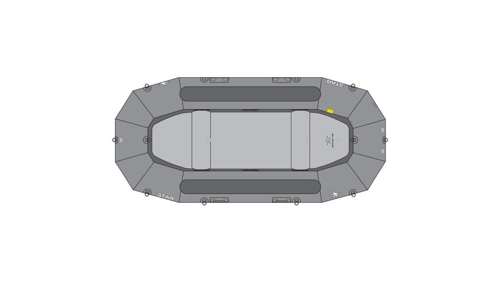 NRS STAR Outlaw 150 Self-Bailing Raft, Gray, 15 Feet 1 Inch, 86228.01.101