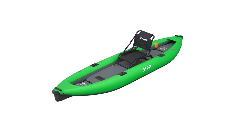 NRS STAR Pike Inflatable Fishing Kayak, Lime, 12 Feet 8 Inch, 86251.01.101