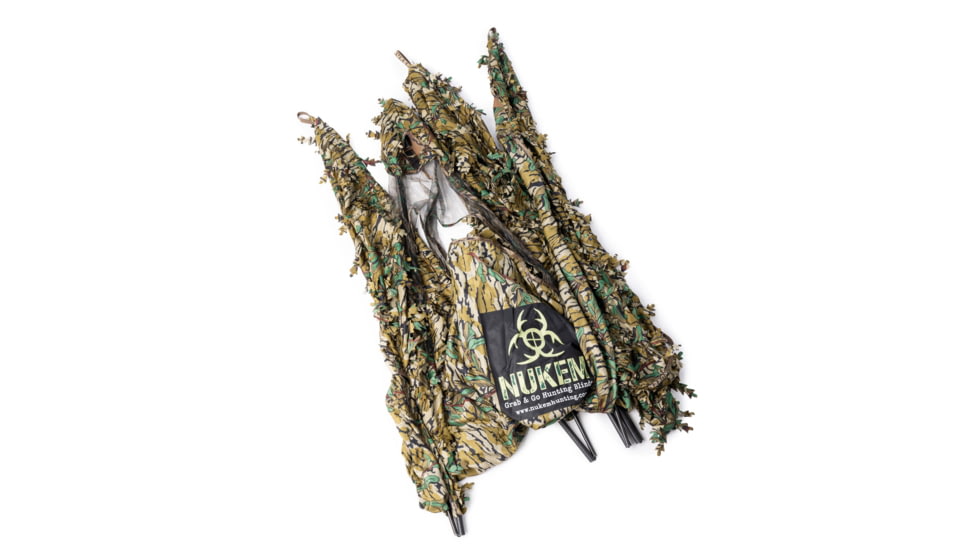 Nukem Grab &amp; Go Hunting Ground Blind, Green 3D Leafy Camo, Extra Large, NH23065267-0