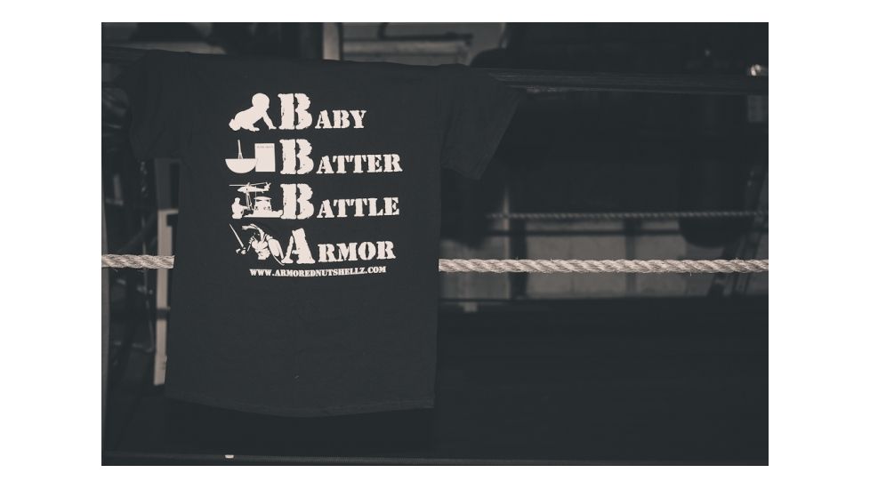 Nutshellz Baby Batter Battle Armor T-Shirt, Medium, Black BABY-BATTER-TSHRT-MD