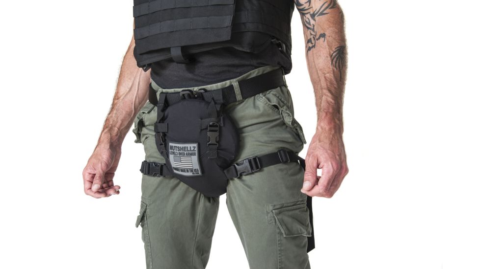 Nutshellz Level 3 Over Armor Groin Protection System, 32-34, Black, Medium 852554007345