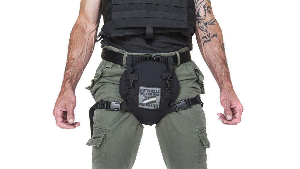 Nutshellz Level 3 Over Armor Groin Protection System, 32-34, Black, Medium 852554007345