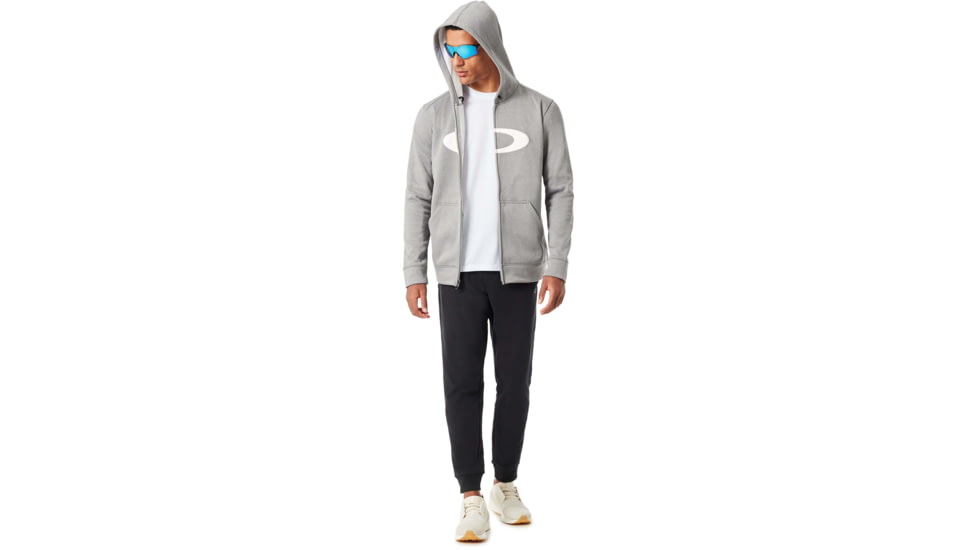 Oakley 360 Full Zip Fleece Hoodie - Mens, Athletic Heather Grey, Extra Large, 461536-24G-XL