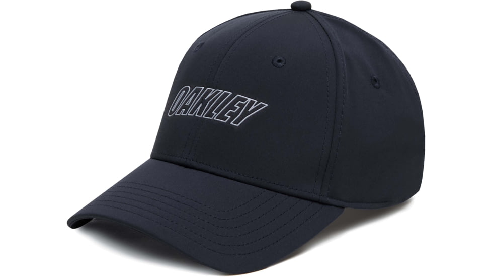 Oakley 6 Panel Logo Waved Hat - Mens, Blackout, Large/Extra Large, 912114-02E-L/XL