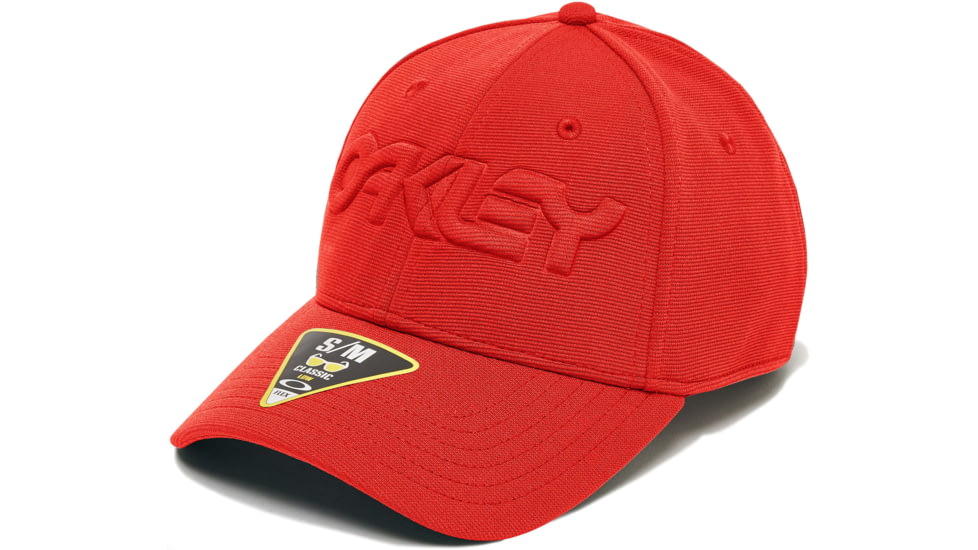 Oakley 6 Panel Stretch Hat Embossed - Mens, Energetic Orange, Small/Medium, 912208-7EN-S/M