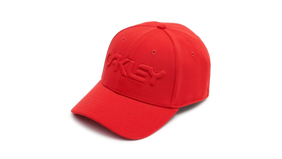 Oakley 6 Panel Stretch Hat Embossed - Mens, High Risk Red, Large/Extra Large, 912208-43A-L/XL