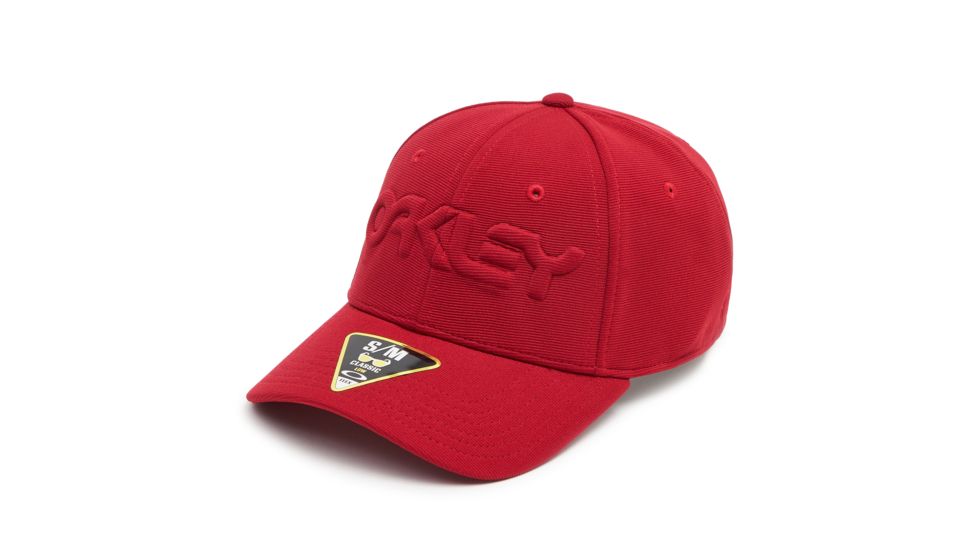 Oakley 6 Panel Stretch Hat Embossed - Mens, Raspberry, Large/Extra Large, 912208-45A-L/XL
