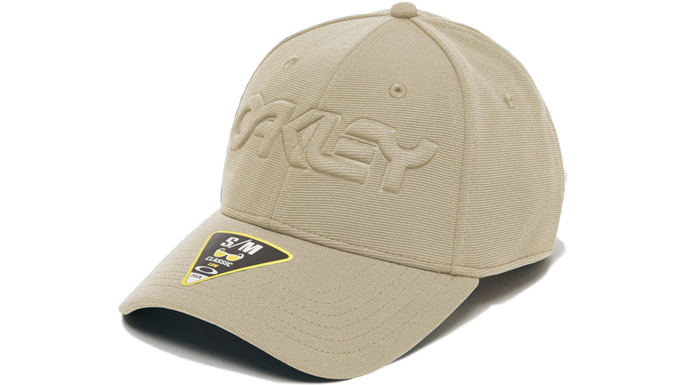 Oakley 6 Panel Stretch Hat Embossed - Mens, Safari, Small/Medium, 912208-31S-S/M