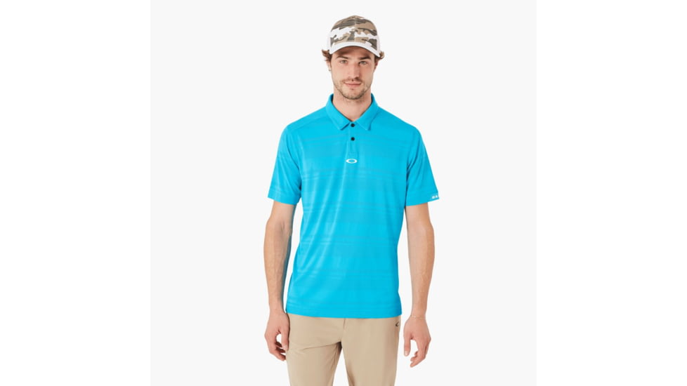 Oakley Aero Stripe Jacquard Polo - Mens, Atomic Blue, Extra Large, 434034-6B2-XL