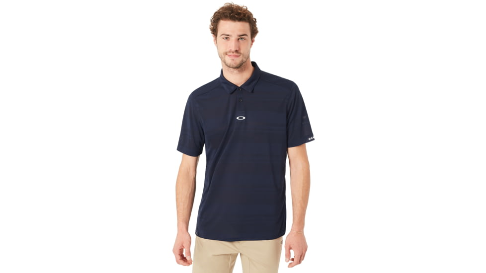 Oakley Aero Stripe Jacquard Polo - Mens, Fathom, Large, 434034-6AC-L