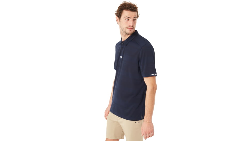 Oakley Aero Stripe Jacquard Polo - Mens, Fathom, Large, 434034-6AC-L