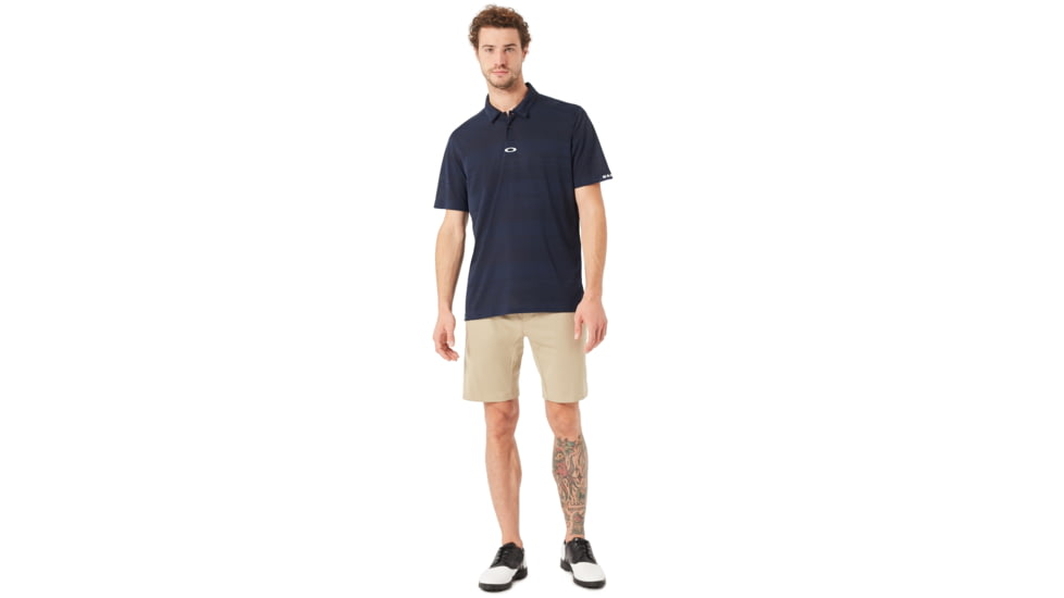 Oakley Aero Stripe Jacquard Polo - Mens, Fathom, Large, 434034-6AC-L