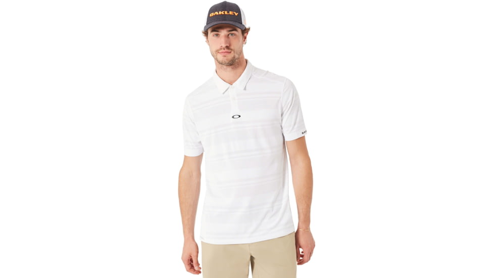 Oakley Aero Stripe Jacquard Polo - Mens, White, Small, 434034-100-S