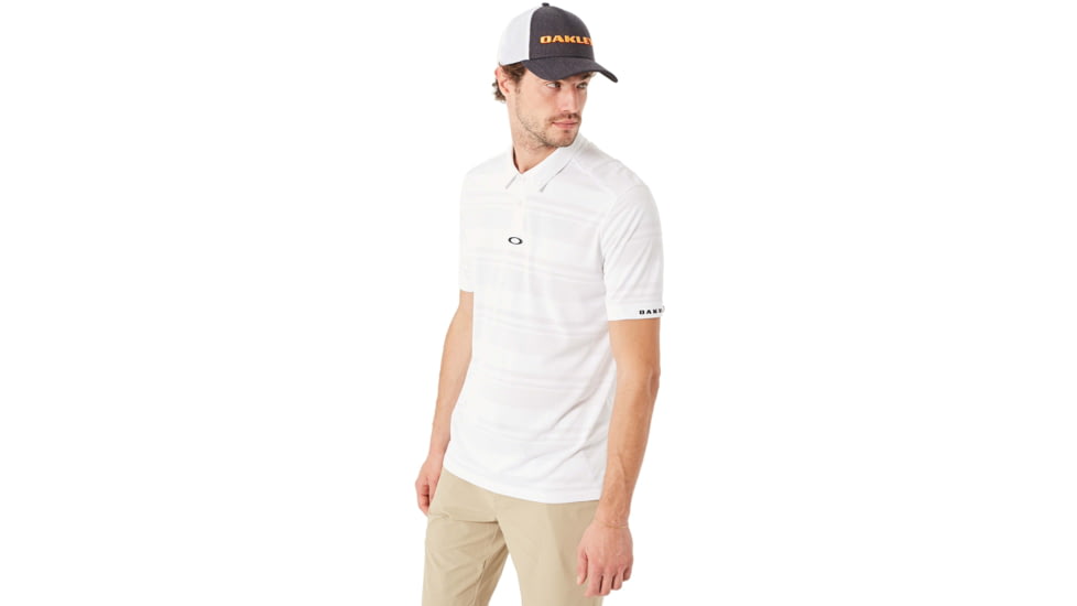 Oakley Aero Stripe Jacquard Polo - Mens, White, Small, 434034-100-S