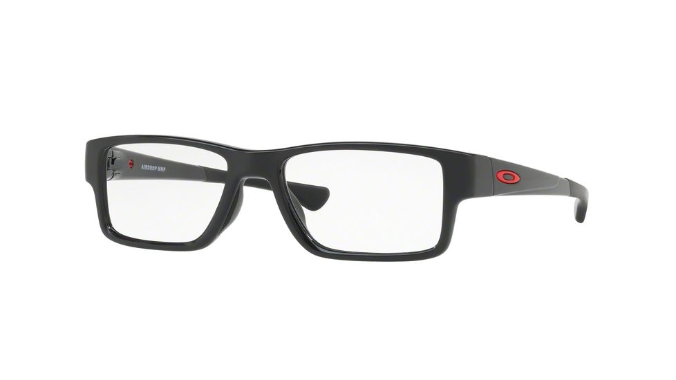 Oakley AIRDROP MNP OX8121 Eyeglass Frames 812102-53 - Polished Black Frame, Clear Lenses