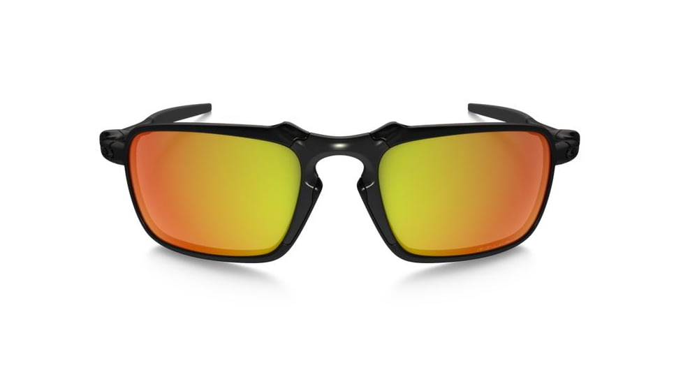 Oakley Badman Sunglasses Dark Carbon Frame, Ruby Iridium Polarized Lens-OO6020-03