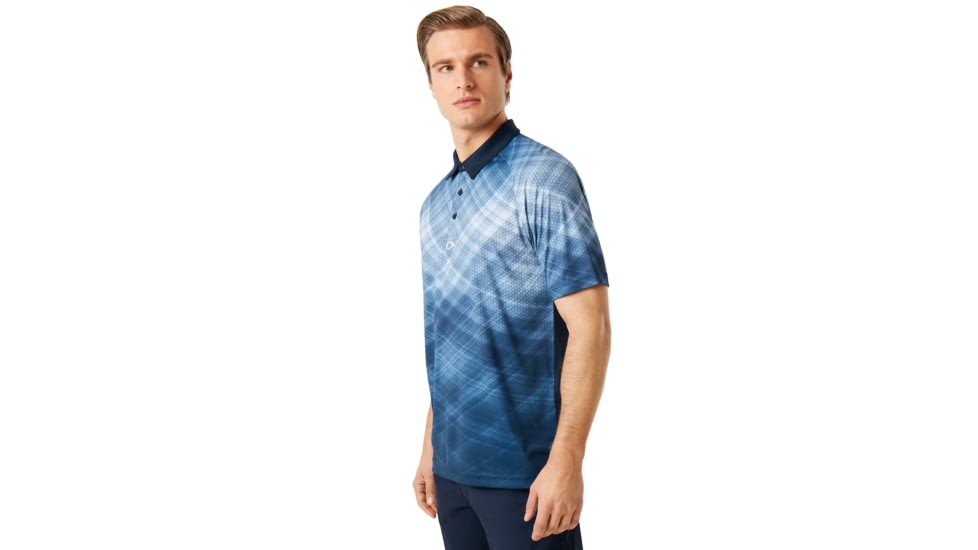 Oakley Barkie Gradient Golf Polo Short Sleeve - Mens, Fathom, Extra Small, 434312-6AC-XS
