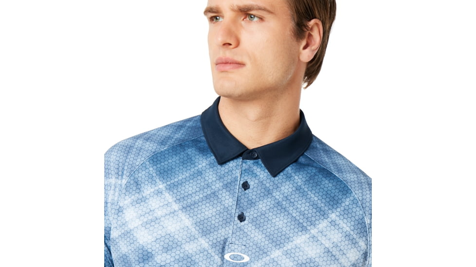Oakley Barkie Gradient Golf Polo Short Sleeve - Mens, Fathom, Extra Small, 434312-6AC-XS