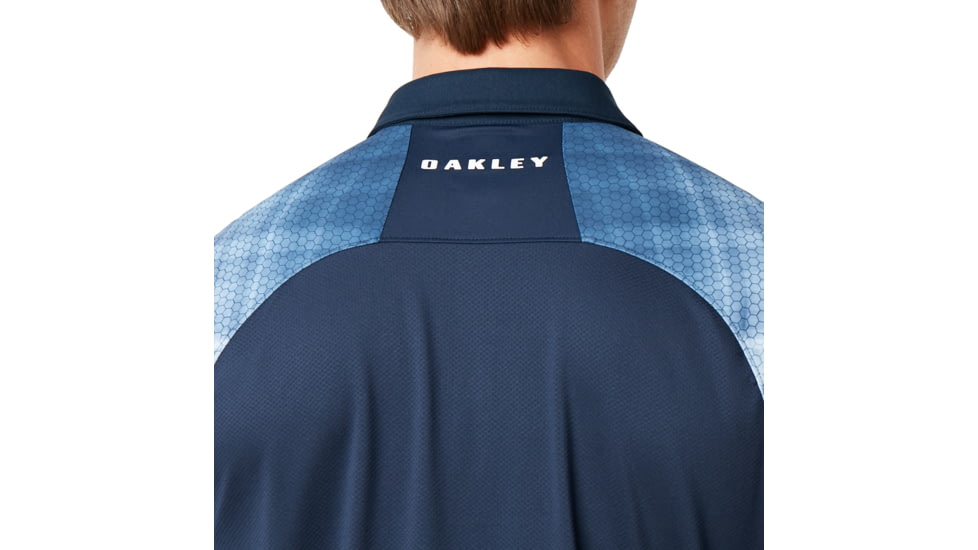 Oakley Barkie Gradient Golf Polo Short Sleeve - Mens, Fathom, Extra Small, 434312-6AC-XS
