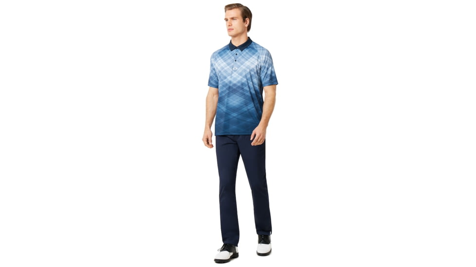 Oakley Barkie Gradient Golf Polo Short Sleeve - Mens, Fathom, Extra Small, 434312-6AC-XS