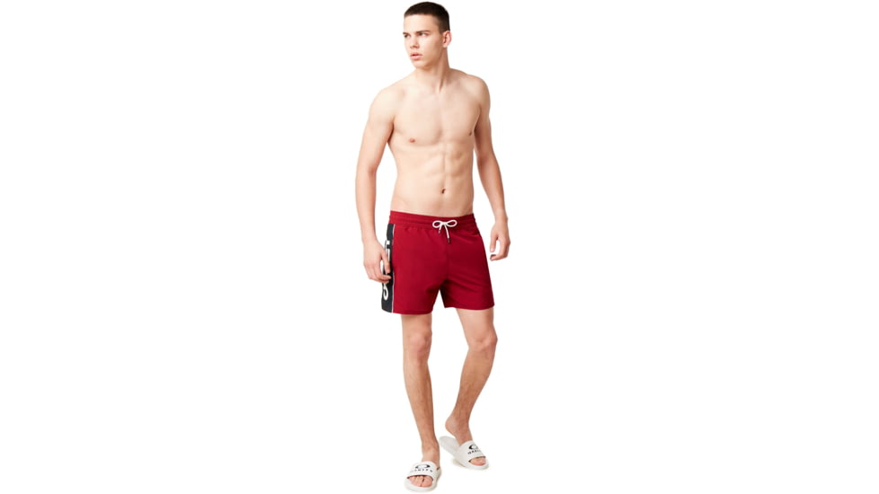 Oakley Barnie Beach Block 16 Swim Shorts - Mens, Raspberry, Large, 482473A-45A-L