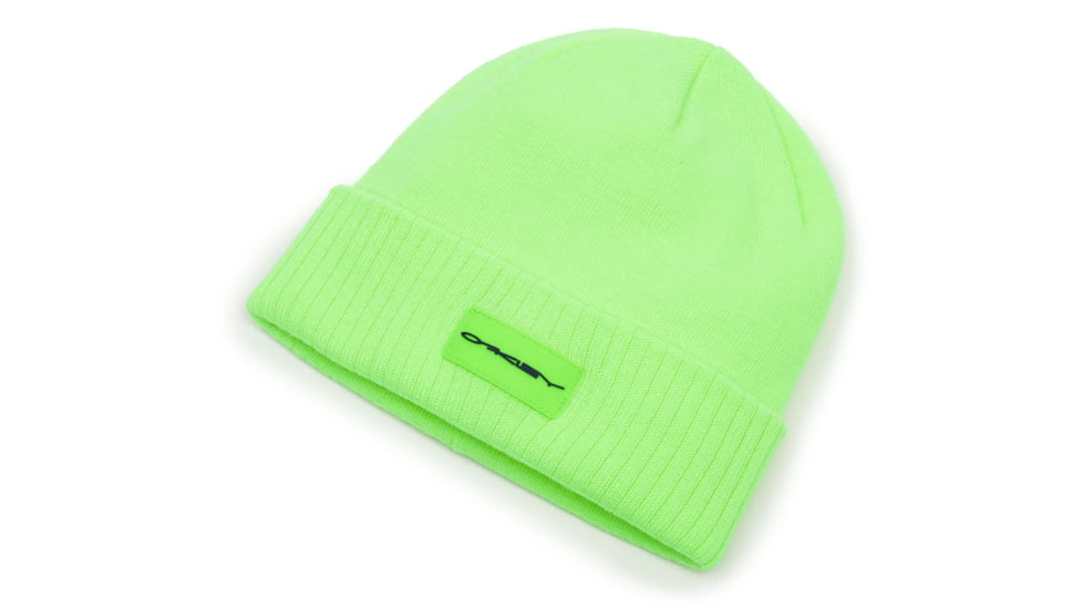 Oakley Beenie Ellipse Patch - Mens, Neon Green, One Size, 912186-74G-U