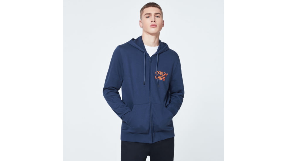 Oakley Bold O-Grip Full Zip Hoodie - Mens, Foggy Blue, Small, FOA400572-6FB-S