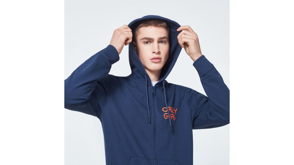 Oakley Bold O-Grip Full Zip Hoodie - Mens, Foggy Blue, Small, FOA400572-6FB-S