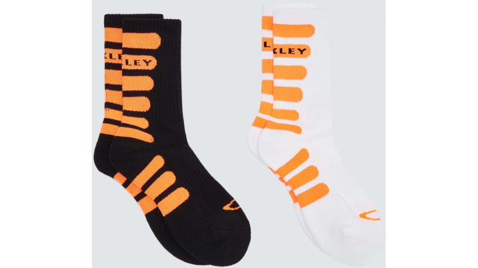Oakley Bold Striped Socks 2 Pcs - Mens, Blackout, Medium, FOS900105-02E-M