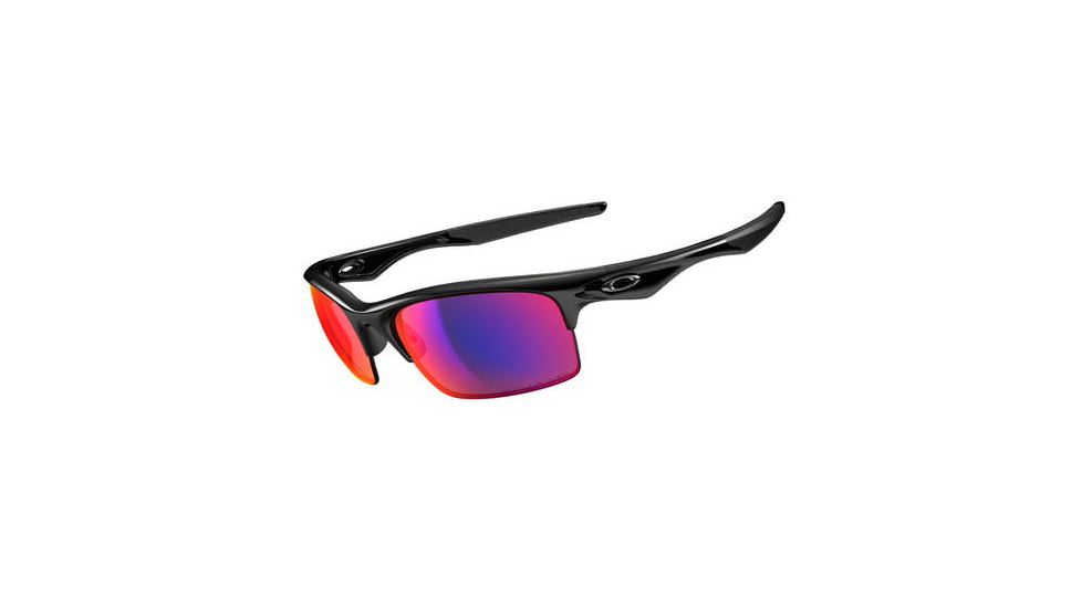 Oakley Bottle Rocket Sunglasses, OO Red Iridium Polarized Lens, Polished Black Frame OO9164-12