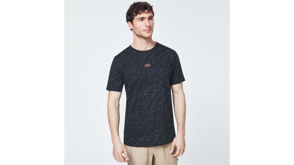 Oakley Broken Glass Short Sleeve Tee - Mens, Black Glass Print, Large, FOA400048-94T-L