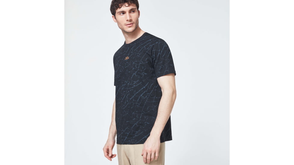 Oakley Broken Glass Short Sleeve Tee - Mens, Black Glass Print, Large, FOA400048-94T-L