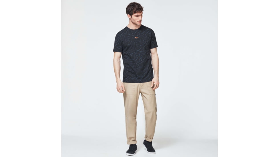 Oakley Broken Glass Short Sleeve Tee - Mens, Black Glass Print, Large, FOA400048-94T-L