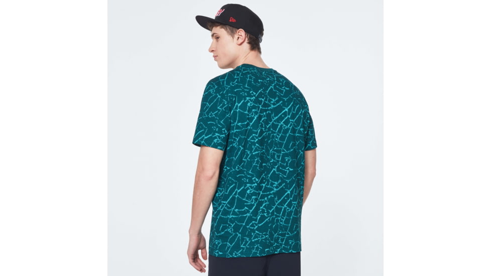 Oakley Broken Glass Short Sleeve Tee - Mens, Green Glass Print, Extra Large, FOA400048-94D-XL