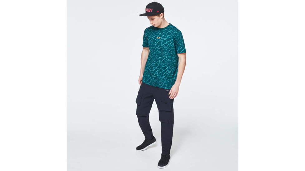 Oakley Broken Glass Short Sleeve Tee - Mens, Green Glass Print, Extra Large, FOA400048-94D-XL