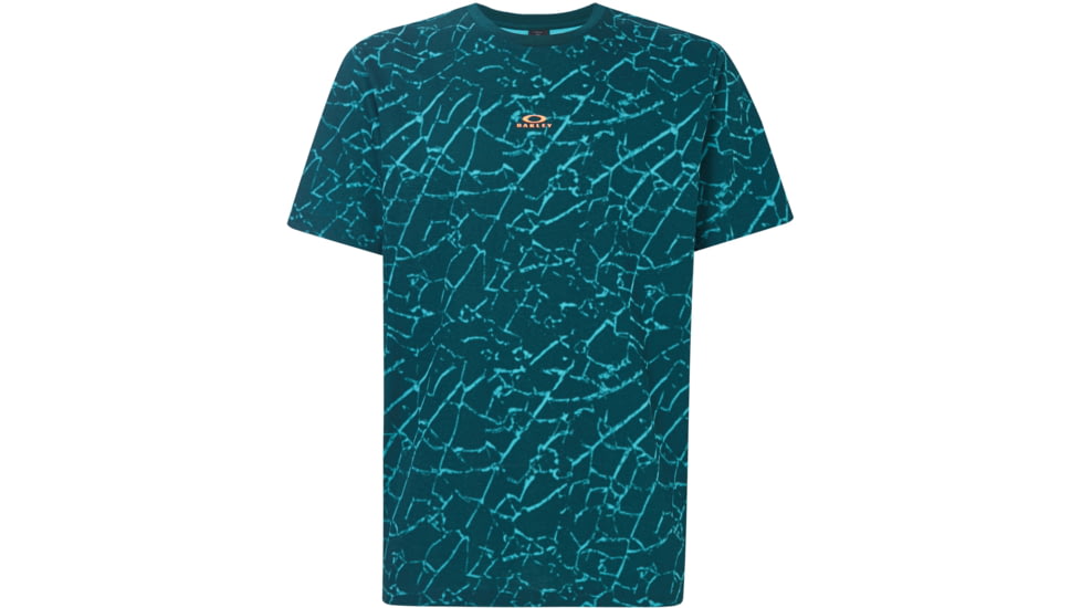 Oakley Broken Glass Short Sleeve Tee - Mens, Green Glass Print, Extra Large, FOA400048-94D-XL