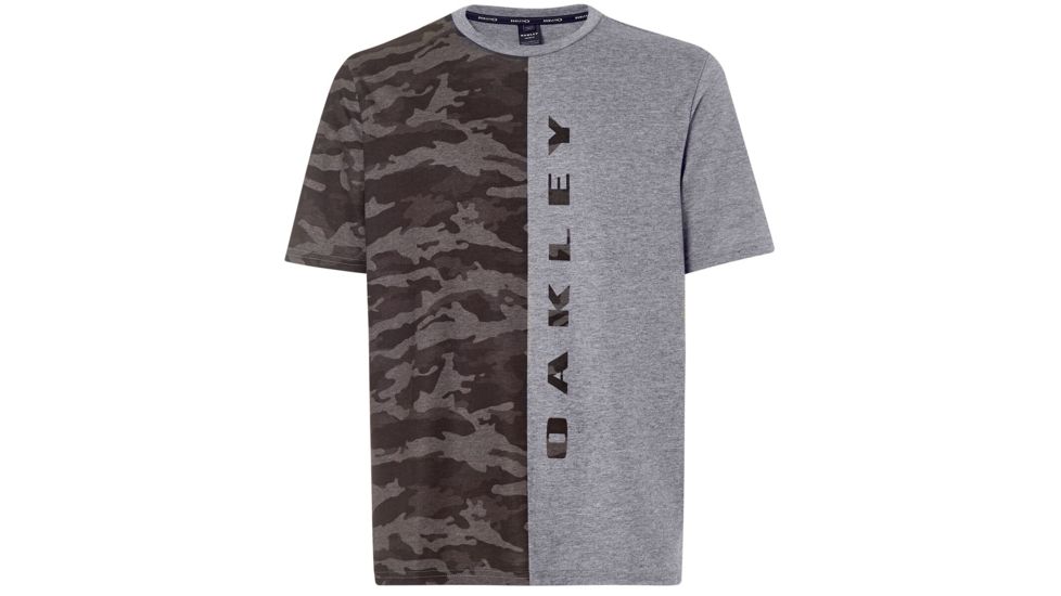 Oakley Camou Half Vertical Ss - Mens, Athletic Heather Grey, Extra Large, 457336-24G-XL