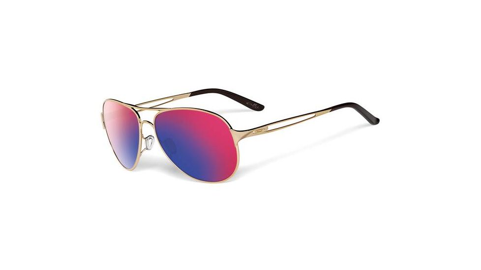 Oakley Caveat Aviator Sunglasses, Polished Gold Frame, Positive Red Iridium Lens OO4054-14