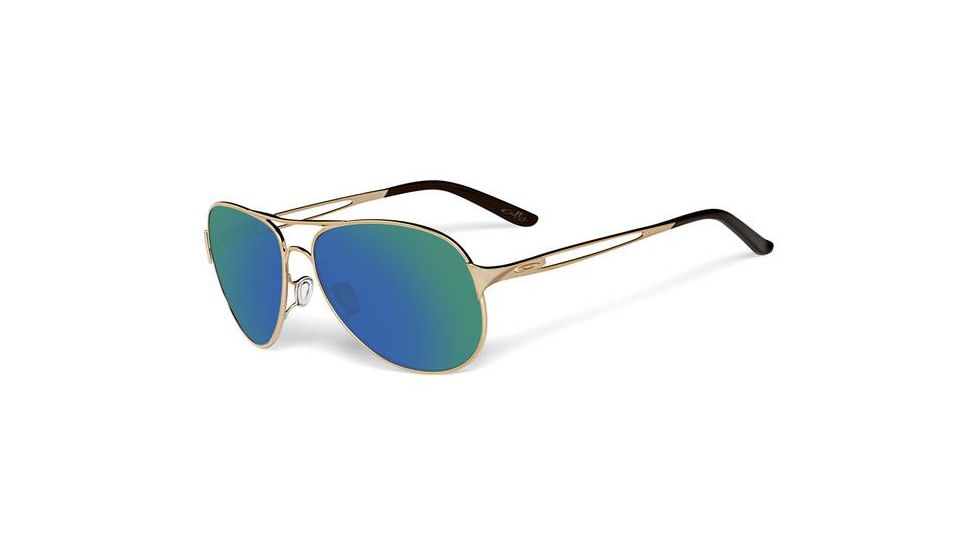 Oakley Caveat Aviator Sunglasses, Polished Gold Frame, Jade Iridium Lens OO4054-15