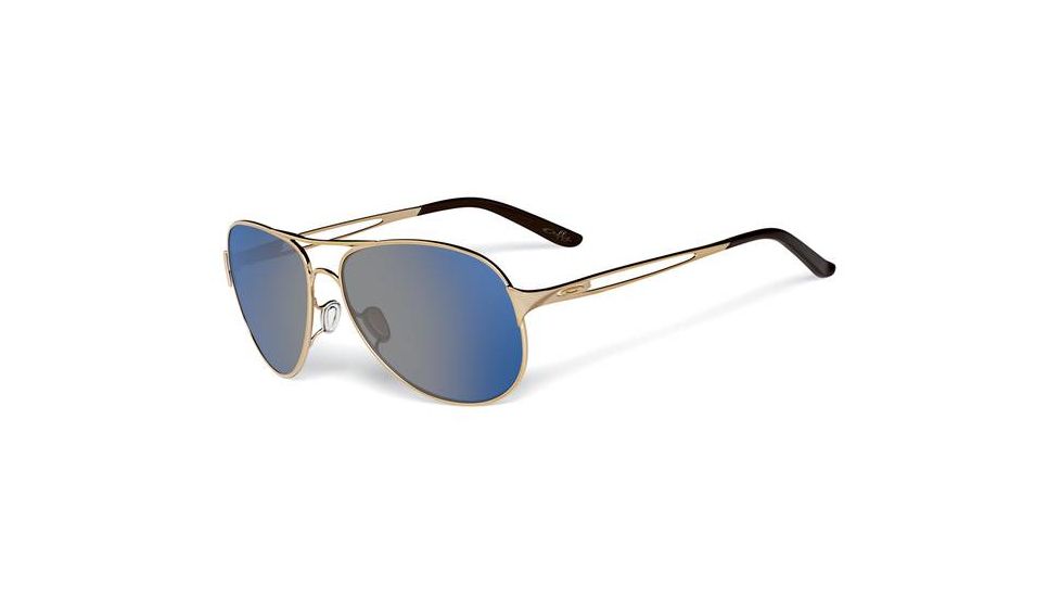 Oakley Caveat Aviator Sunglasses, Polished Gold Frame, Ice Iridium Lens OO4054-16