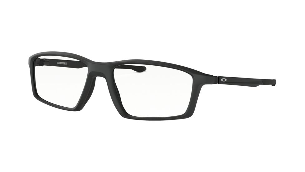 Oakley CHAMBER OX8138 Eyeglass Frames 813801-55 - Satin Black Frame, Clear Lenses